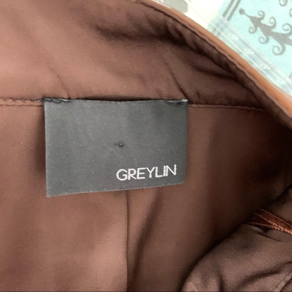 Greylin Anthro Vegan Leather Pants Brown - Picture 8 of 8